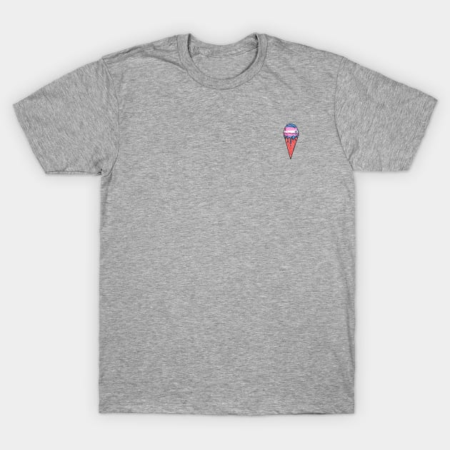 Trans Pride Cone (pocket) T-Shirt by DixxieMae